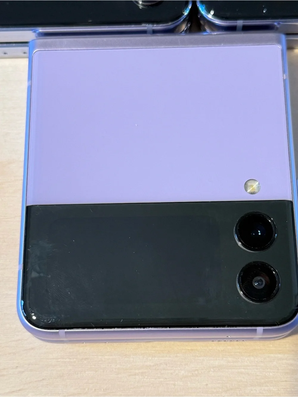 3-Samsung Galaxy Z Flip3 Purple/Blue BROKEN Inside Screens For Parts/Repair-Only
